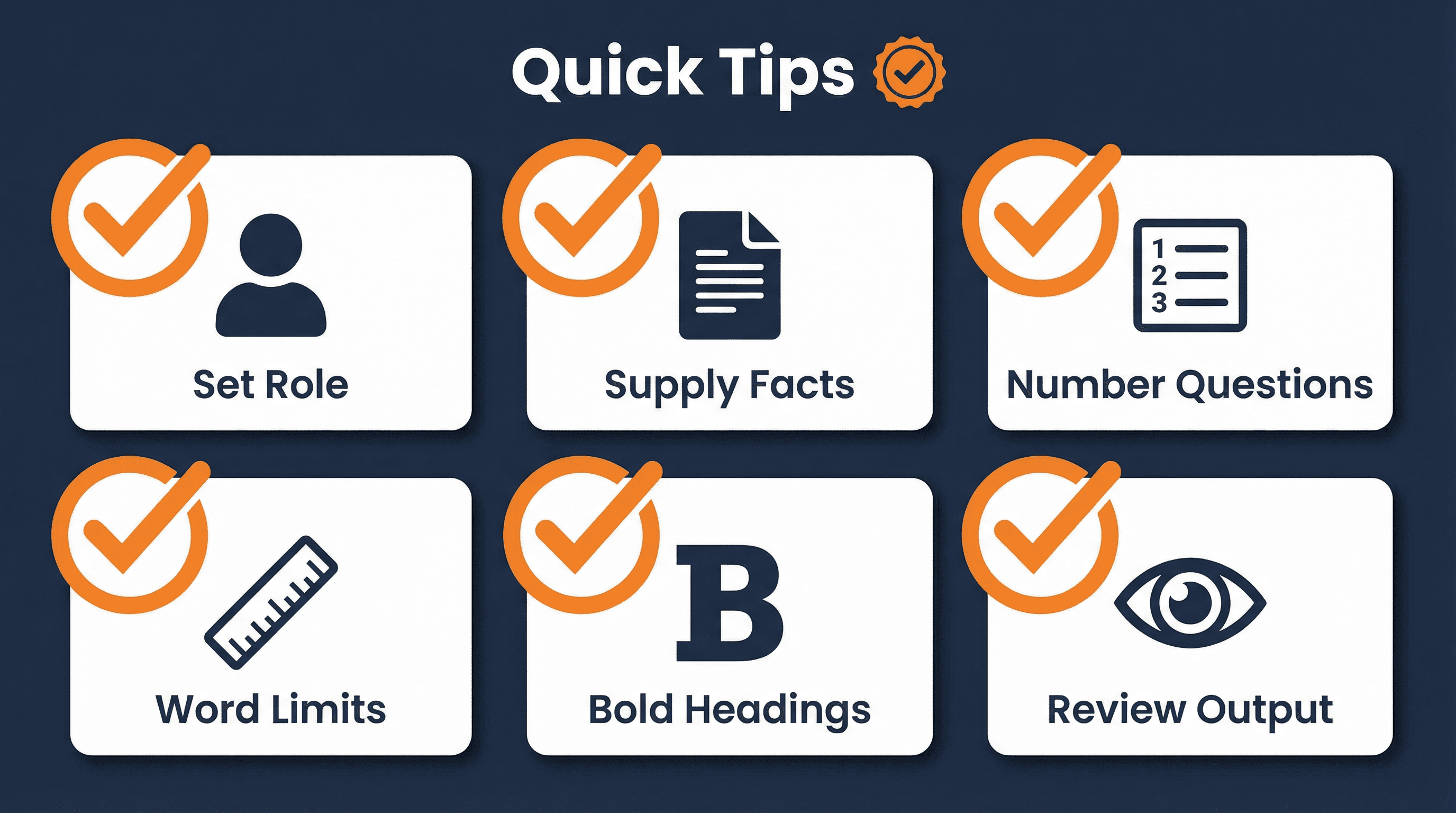 Quick Tips Checklist for AI Prompts